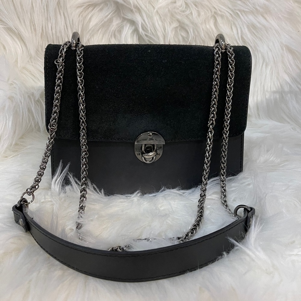 Camelia Roma Leather and Suede Cross Body Bag